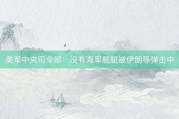 美军中央司令部：没有海军舰艇被伊朗导弹击中