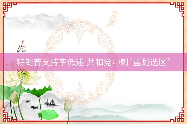特朗普支持率低迷 共和党冲刺“重划选区”