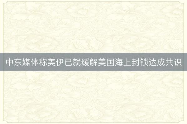 中东媒体称美伊已就缓解美国海上封锁达成共识