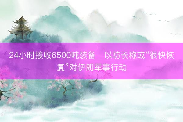 24小时接收6500吨装备　以防长称或“很快恢复”对伊朗军事行动