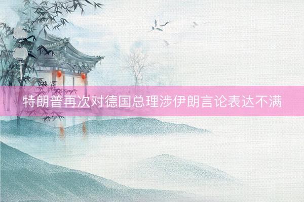 特朗普再次对德国总理涉伊朗言论表达不满