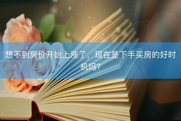 想不到房价开始上涨了,现在是下手买房的好时机吗?