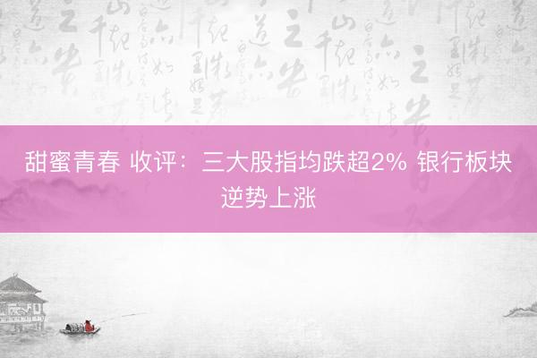 甜蜜青春 收评：三大股指均跌超2% 银行板块逆势上涨