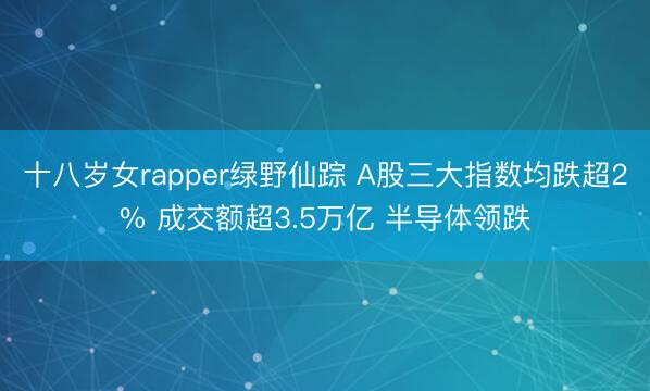 十八岁女rapper绿野仙踪 A股三大指数均跌超2% 成交额超3.5万亿 半导体领跌