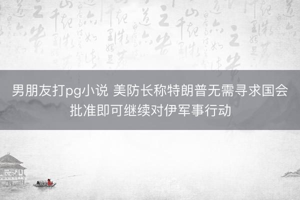 男朋友打pg小说 美防长称特朗普无需寻求国会批准即可继续对伊军事行动