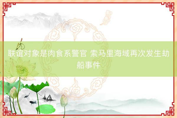 联谊对象是肉食系警官 索马里海域再次发生劫船事件