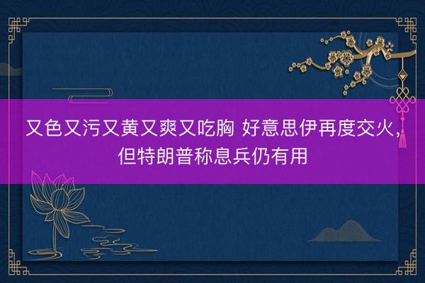 又色又污又黄又爽又吃胸 好意思伊再度交火，但特朗普称息兵仍有用