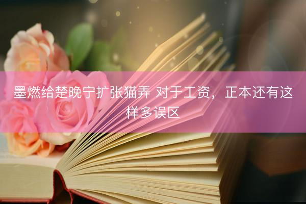 墨燃给楚晚宁扩张猫弄 对于工资，正本还有这样多误区