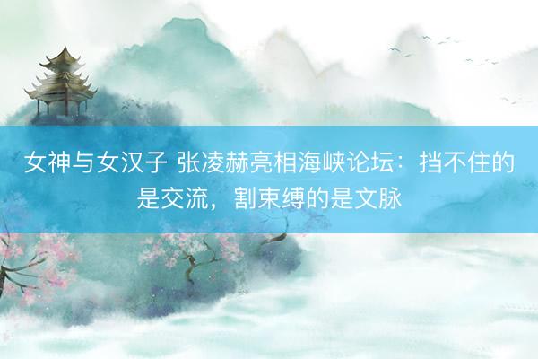女神与女汉子 张凌赫亮相海峡论坛：挡不住的是交流，割束缚的是文脉