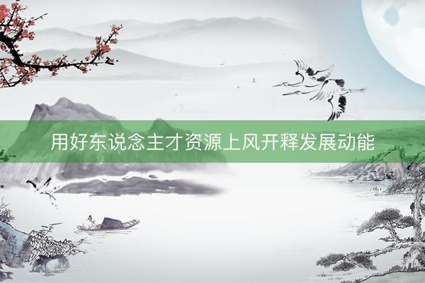 用好东说念主才资源上风开释发展动能